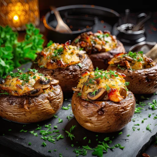 Картофель запечённый с грибами